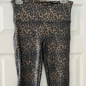 SPANX, Faux Leather Leggings, leopard size large